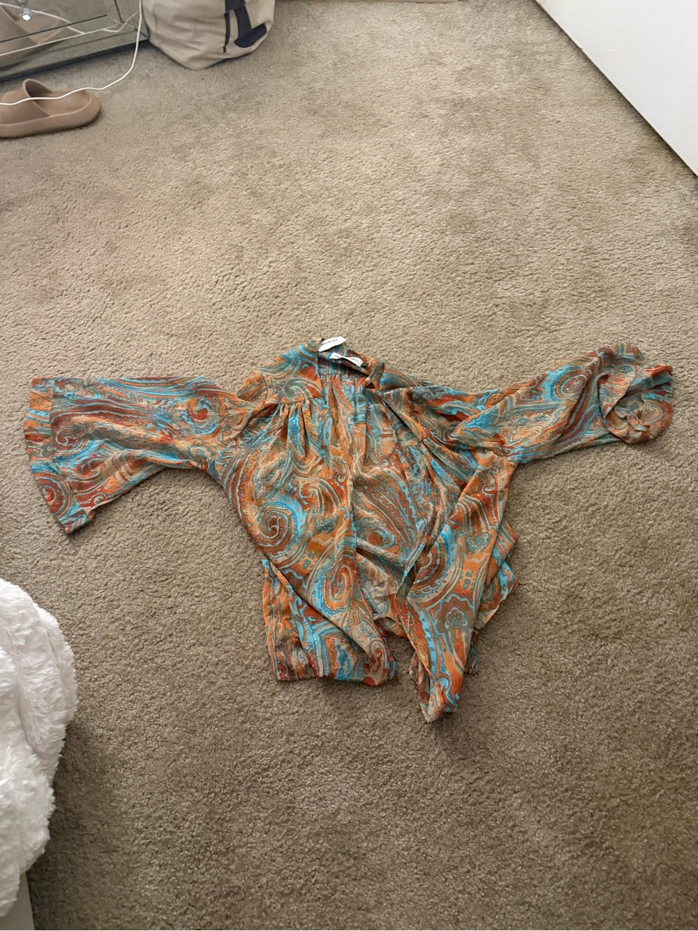 Veronica M Orange & Teal Paisley Tunic